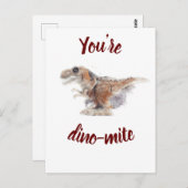 Valentine Sie sind Dino-Milbe Postkarte (Vorne/Hinten)
