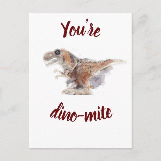Valentine Sie sind Dino-Milbe Postkarte (Vorderseite)