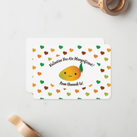 Valentine Sie sind Mangoificent Mango Mitteilungskarte (Vorderseite/Rückseite Beispiel)