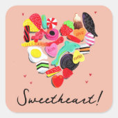 Valentine Sie sind so süß Süßes Herz Quadratischer Aufkleber (Vorderseite)