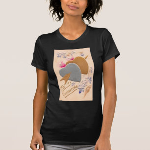 Valentine Silber- und Goldherzen Antike Postkarte T-Shirt