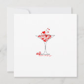 Valentine-Single-Party-Herz-Cocktail-Einladung Einladung (Rückseite)