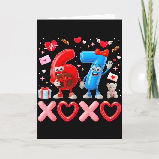Valentine Six Seven 67 Xoxo Ballon Gen Alpha Meme  Karte (Vorderseite)