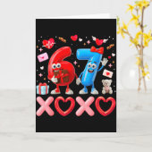 Valentine Six Seven 67 Xoxo Ballon Gen Alpha Meme  Karte (Gelbe Blume)