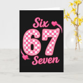 Valentine Six Seven Funny 67 Meme Gen Alpha Slang  Karte (Gelbe Blume)