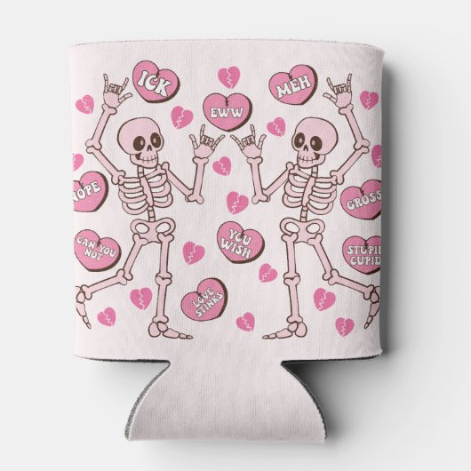 Valentine Skelette & Conversation Heart Dosenkühler (Rückseite)