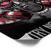 Valentine Skull Gas Mask Love Romance Poster (Ecke)