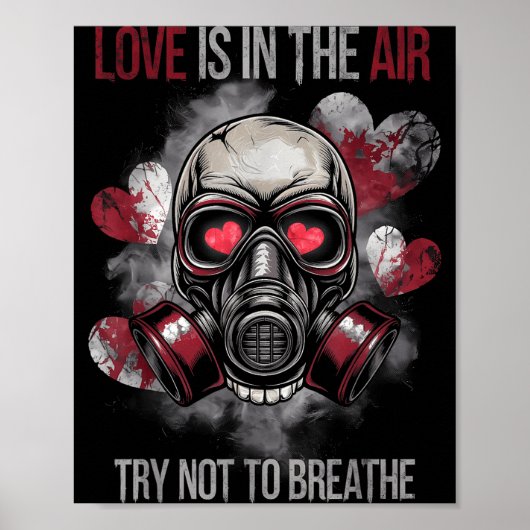 Valentine Skull Gas Mask Love Romance Poster (Vorne)