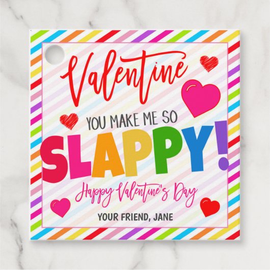 Valentine Slap Bracelet-Geschenk-Tag Geschenkanhänger (Vorderseite)