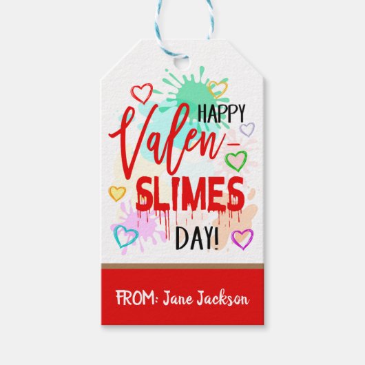 Valentine Slime Gift Tags Geschenkanhänger (Vorderseite)