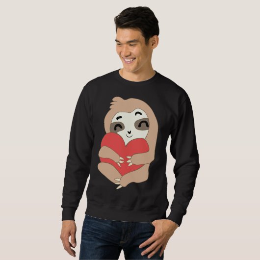 Valentine Sloth Heart Sweatshirt (Vorne ganz)