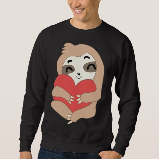 Valentine Sloth Heart Sweatshirt (Vorderseite)