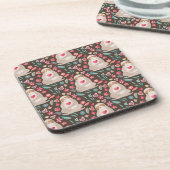 Valentine Sloth Pattern Getränkeuntersetzer (Linke Seite)