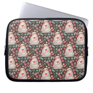 Valentine Sloth Pattern Laptopschutzhülle
