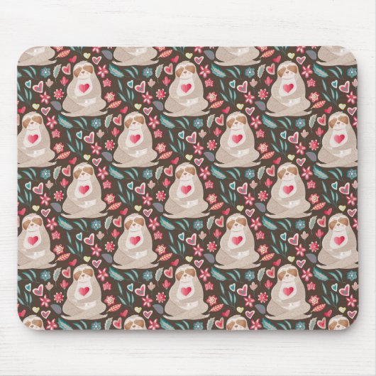 Valentine Sloth Pattern Mousepad (Vorne)