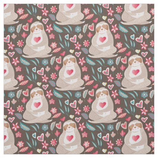 Valentine Sloth Pattern Stoff (Muster)