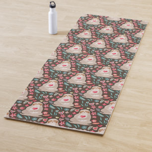 Valentine Sloth Pattern Yogamatte