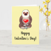 Valentine Sloth with Glowing Heart Karte (Gelbe Blume)