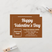 Valentine Small Brown Flat Grußkarte für Unternehm Karte (Vorderseite/Rückseite Beispiel)