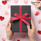 Valentine Smooth Black Modern Simple Typografie Geschenkpapier
