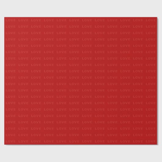 Valentine Smooth Red Modern Simple Typografie Geschenkpapier (Flach)