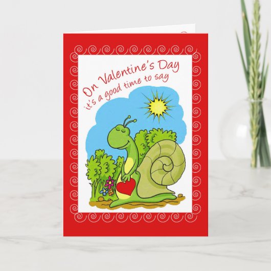 Valentine Snail Feiertagskarte (Vorderseite)