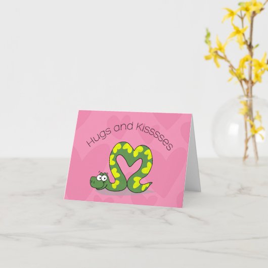 Valentine Snake Karte (Gelbe Blume)