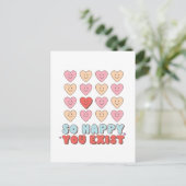 Valentine so glücklich, dass Sie existieren Postkarte (Stehend Vorderseite)