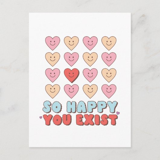 Valentine so glücklich, dass Sie existieren Postkarte (Vorderseite)