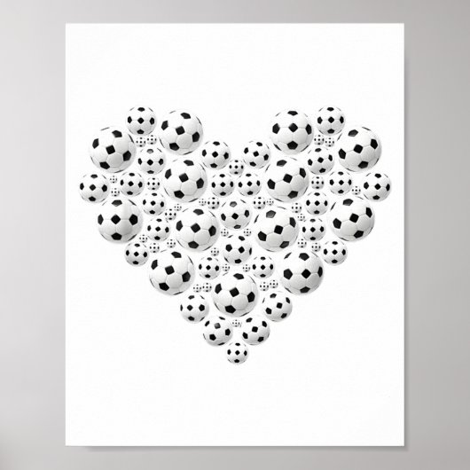 Valentine Soccer Heart Drip Srt Love Valentines Da Poster (Vorne)