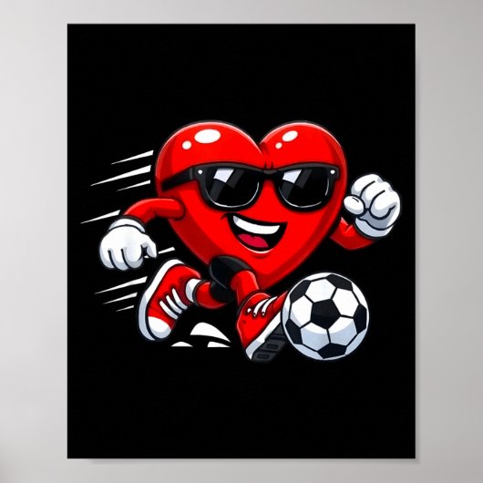 Valentine Soccer Heart Drip Srt Love Valentines Da Poster (Vorne)