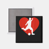 Valentine Soccer Player Valentine's Day Soccer Hea Magnet (Vorderseite/Rückseite)