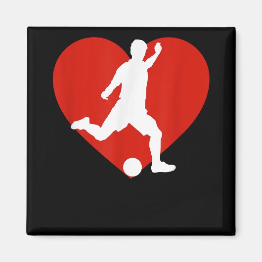 Valentine Soccer Player Valentine's Day Soccer Hea Magnet (Vorne)