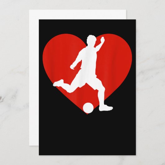 Valentine Soccer Player Valentine's Day Soccer Hea Save The Date (Vorne/Hinten)
