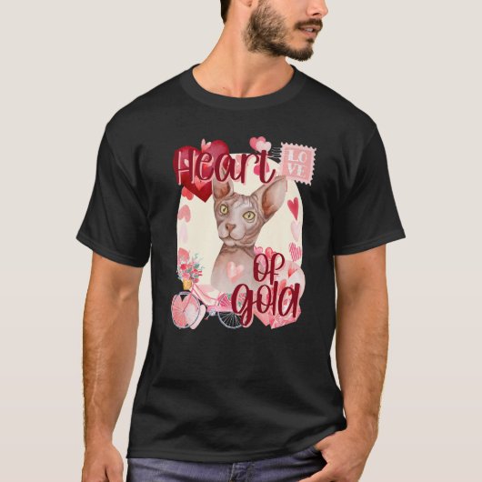 Valentine Sphynx Cat Einfach Niedliche Farben im S T-Shirt (Vorderseite)