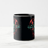 Valentine Spooky Katzen und Blut Zweifarbige Tasse (Mittel)