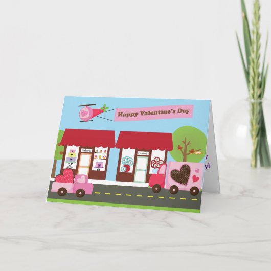 Valentine-Straßen-12x18 Gruß-Karte Feiertagskarte (Vorderseite)