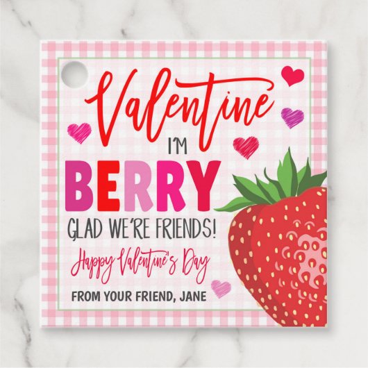 Valentine Strawberry Geschenk Tag Geschenkanhänger (Vorderseite)