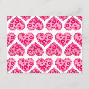 Valentine Stripe Dot Herz Feiertagspostkarte