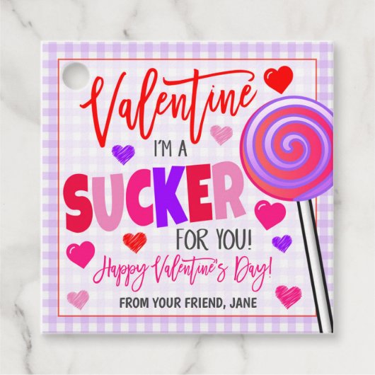 Valentine Sucker Geschenktafel Geschenkanhänger (Vorderseite)