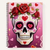 Valentine Sugar Skull Notebook Notizblock (Vorderseite)