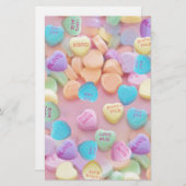 Valentine Süßwarenherzen Briefpapier (Vorne/Hinten)