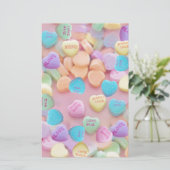 Valentine Süßwarenherzen Briefpapier (Stehend Vorderseite)