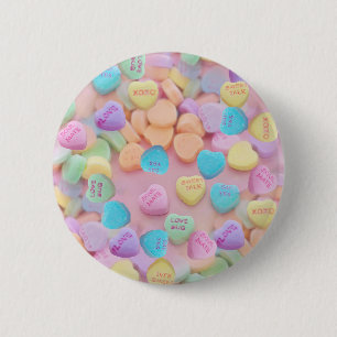 Valentine Süßwarenherzen Button