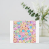 Valentine Süßwarenherzen Feiertagspostkarte (Stehend Vorderseite)