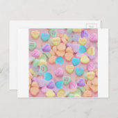 Valentine Süßwarenherzen Feiertagspostkarte (Vorne/Hinten)