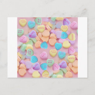 Valentine Süßwarenherzen Feiertagspostkarte
