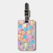 Valentine Süßwarenherzen Gepäckanhänger (Vorderseite vertikal)