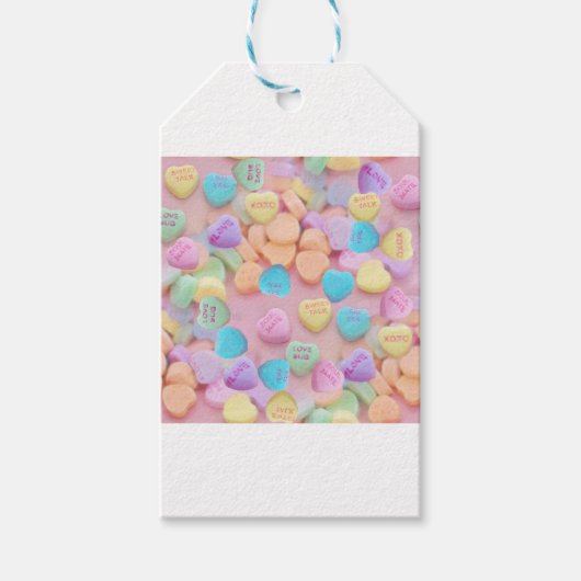 Valentine Süßwarenherzen Geschenkanhänger (Vorderseite)