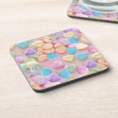 Valentine Süßwarenherzen Getränkeuntersetzer (Linke Seite)